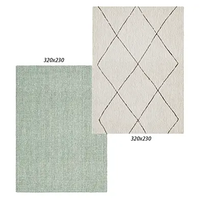Temple and webster:Jasmine Blue Jute Rug, Ivory & Charcoal Super Soft Moroccan-Style Rug