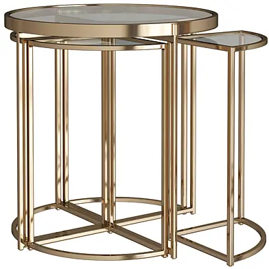 Arpeggio Gold Side Table Set