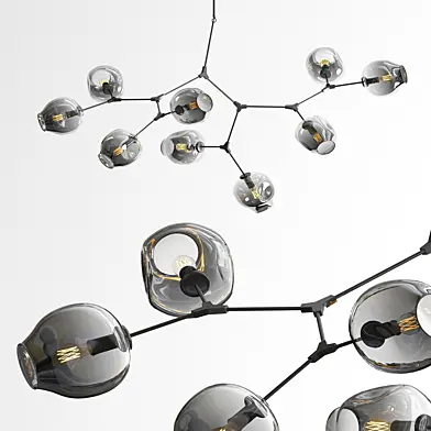 Branching bubble 9 Light - Dark Black