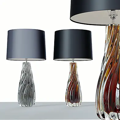 Elegant Sculptural Studio Art Glass Console Lamp.2