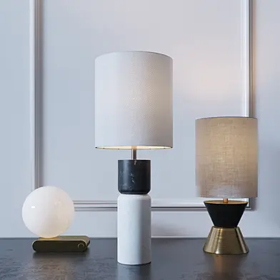 Three table lamps CB2