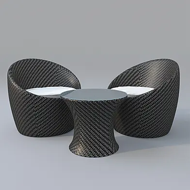 Black Wicker Swivel Chair