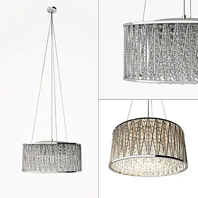 John Lewis & Partners Emilia Large Crystal Ceiling Light, Chrome