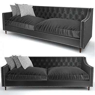Charcoal Velvet Sofa