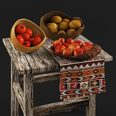 Fruits Tucker Robbins Bowl - Satinwood Bowl - Decorative Set