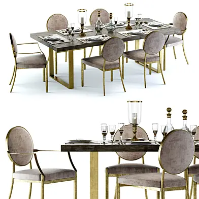 Eichholtz Melchior Table and Scribe Chairs
