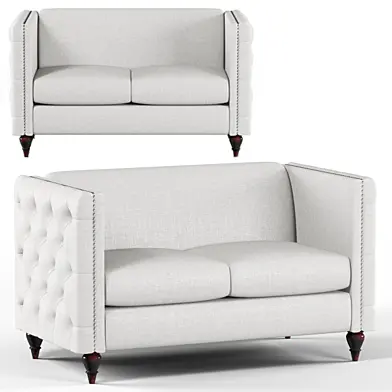 Furniture of America Jada Tufted Loveseat Gray
