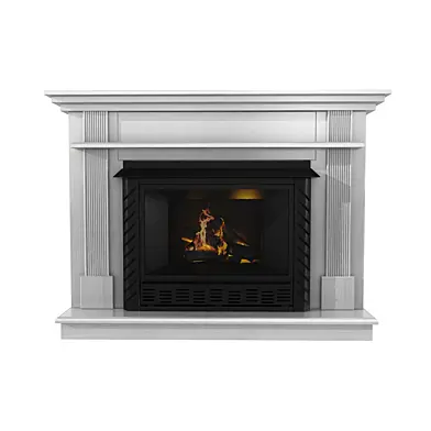 Ashley White Wood Grain Asian Hardwood Traditional Fireplace Surround at lowes