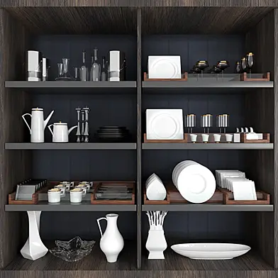 Set with dishes