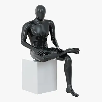 Abstract male mannequin sitting 05