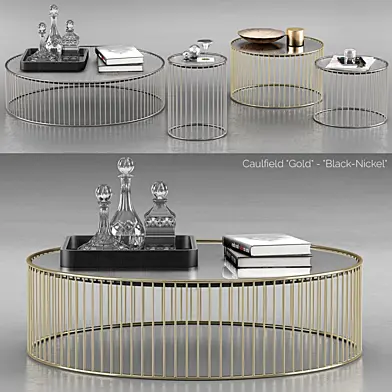 Minotti Caulfield Gold  Black Nickel Coffee Tables