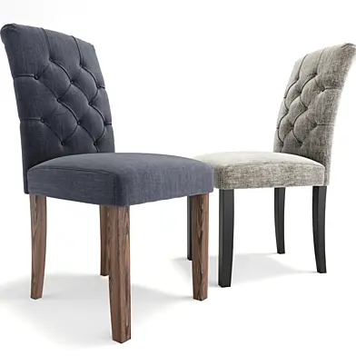 Roundhill Habit Solid Wood Tufted Dining Chair