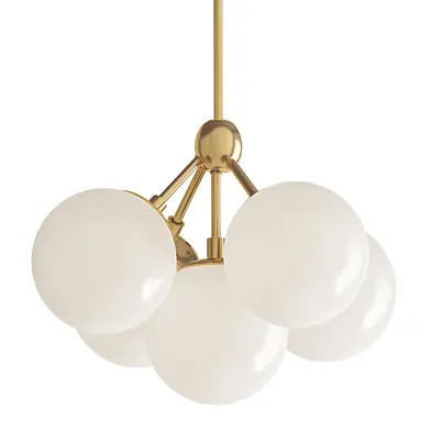 Modo 5 Brass color & white glass designed by Jason Miller