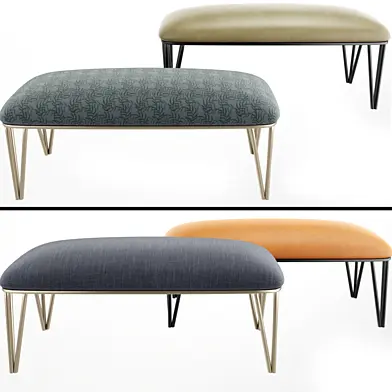 Bertram Modern Metal Upholstered Bench
