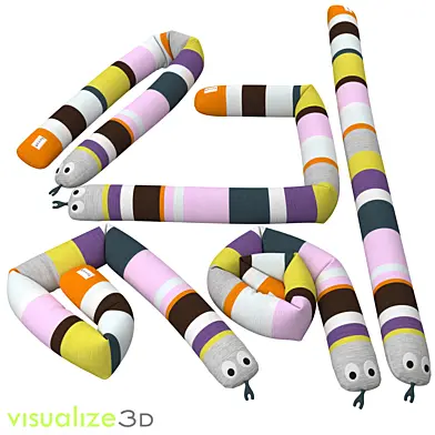 Five poses Mr Snake Cushion