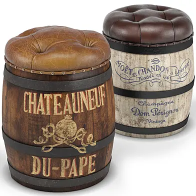 Moet, Chateauneuf du Pape Wine Barrel Stools