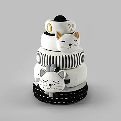 Pottery Barn Kids Kiity and Lion Stacker