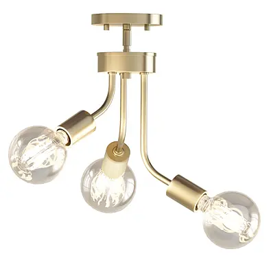 Zag 3-Light Antique Gold Leaf Chandelier