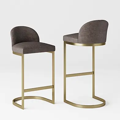 RH 1960S Rome leather Bar and Counter stool
