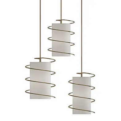 Carly 1-Light Gold Leaf Pendant with White Linen Shade