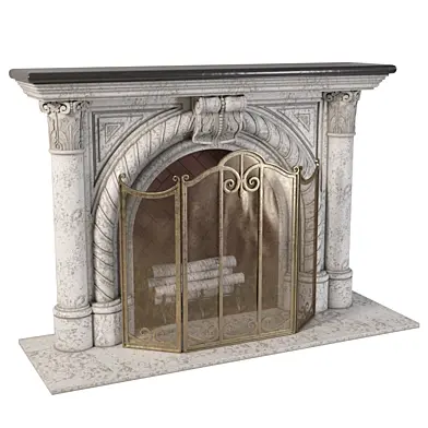 Rope-Edge Fireplace Mantel