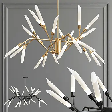 Glass Tube Chandelier Branch Suspension Pendant Light