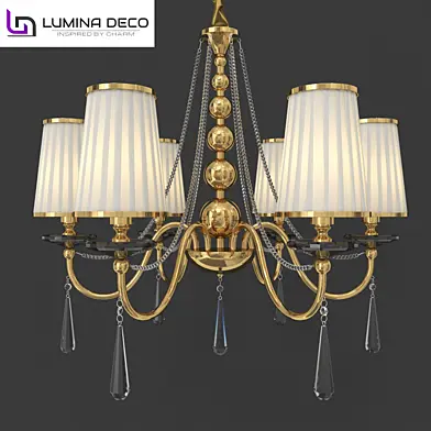 "ОМ" Подвесная люстра Lumina Deco Fabione W6 золотая LDP 1200-6-FGD