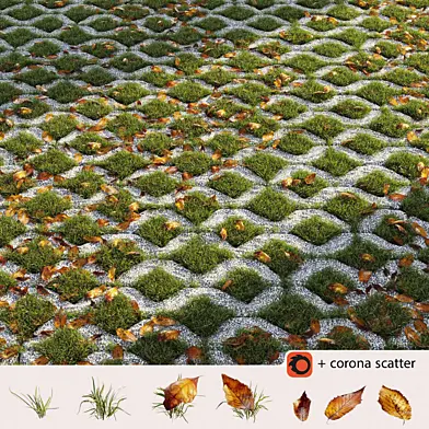 Grass in the square brick