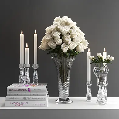 set1225 -candle and roses