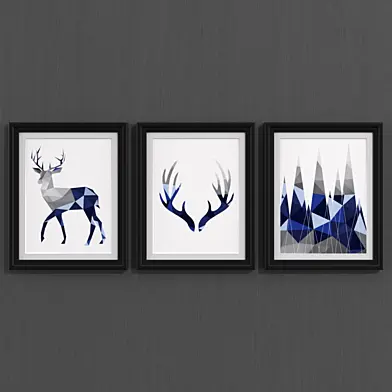Blue geometric set