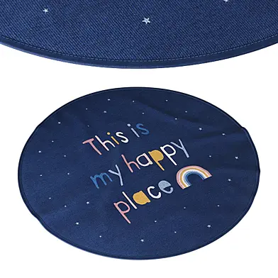 Round Rug H&M Home (This is My Happy Place Blue)