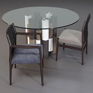 Porada: Dining Set (Table - Pilar and Chair - Sveva)