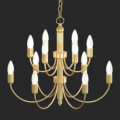 Jamie Young Savoy 25W Antique Brass 12-Light Chandelier