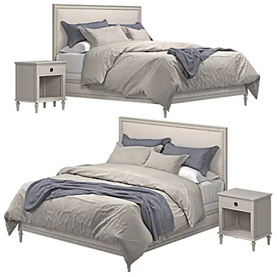RH - Maison Panel Fabric Bed & Open Nightstand