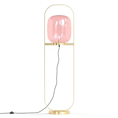 Kare Floor Lamp Jupiter Pink-Brass
