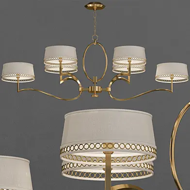 Fine Art Lamps 780040-2ST Allegretto Gold Leaf 6 Light Chandelier