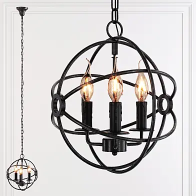 Restoration Hardware FOUCAULT'S ORB CHANDELIER 13 Black