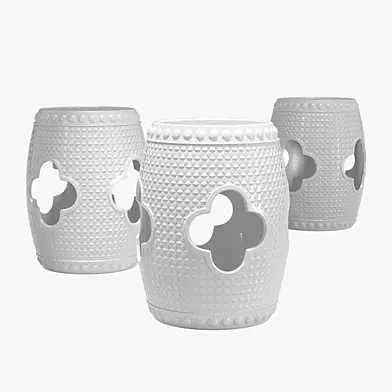 Kathy Kuo home gaoi global bazaar floral porcelain stool
