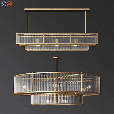 Marais Linear and Marais Round Chandelier Set