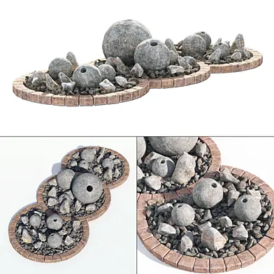Flowerbad stone decor №3 / Клумба с каменным декором