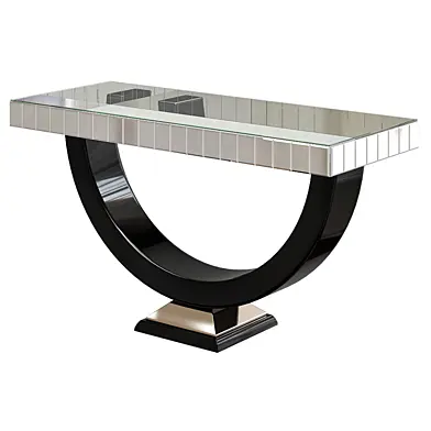 Quartz Black Mirrored Console Table