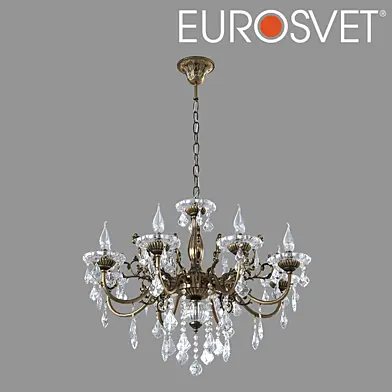 ОМ Люстра с хрусталем Eurosvet 3281/8 бронза Elisha