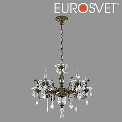 ОМ Люстра с хрусталем Eurosvet 3281/5 бронза Elisha