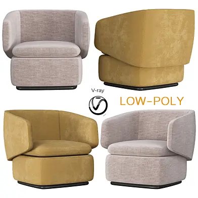 Crescent Swivel Chair Westelm (low poly)