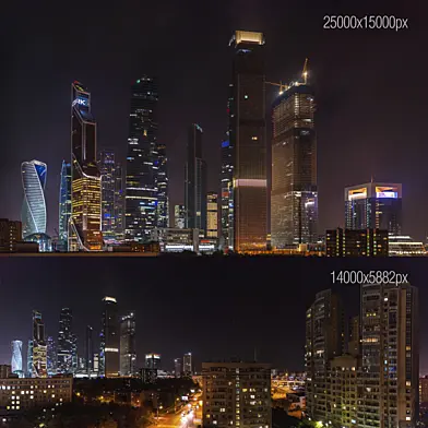 Ночной вид на Москва-Сити. 25k