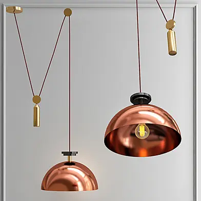 Подвесной светильник Shape up Pendant Hemisphere Copper designed by John