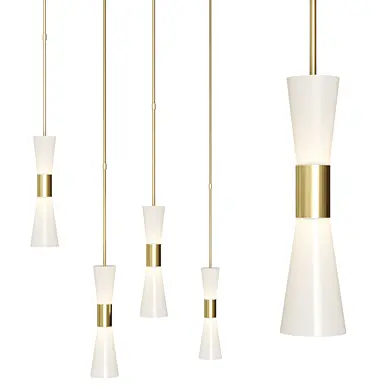 Clarkson Medium Narrow Pendant by AERIN Brass and Milk glass