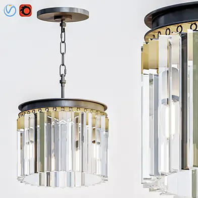 RH 1920S ODEON CLEAR GLASS 3 Light Round Chandelier 30