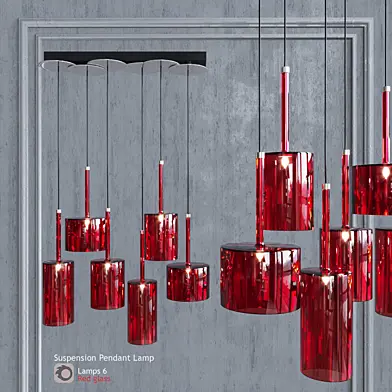 Подвесной светильник AXO Light Spillray SP lamps 6 Red Glass