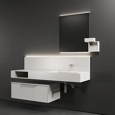Cerasa NEROLAB SET 2 | Wood veneer vanity unit